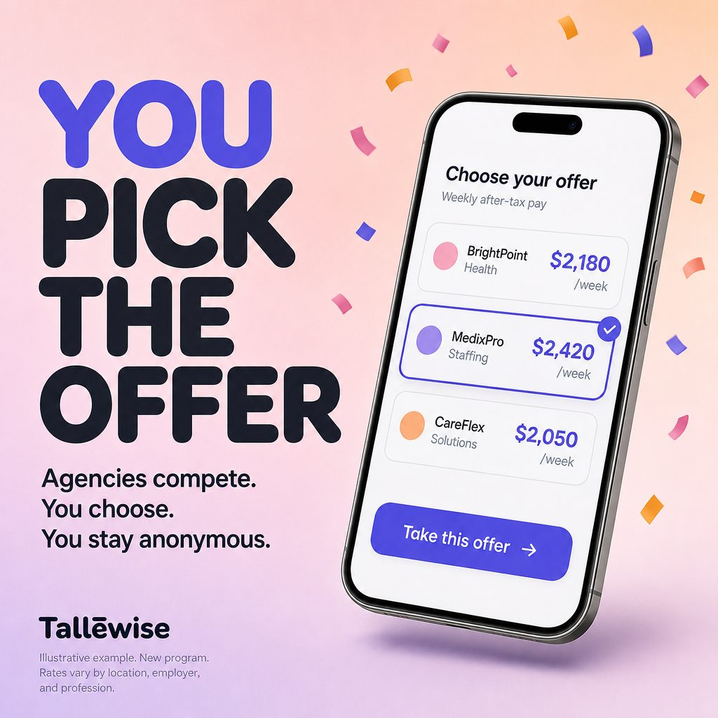 Tallewise brand and product ad
