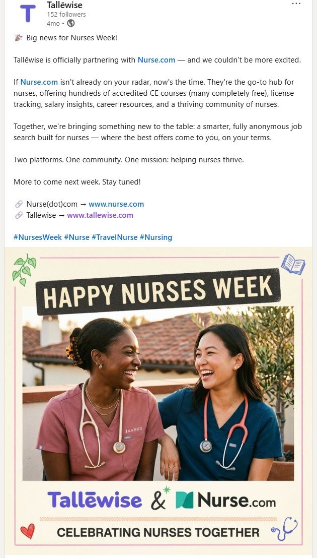 Nurses Week partnership announcement