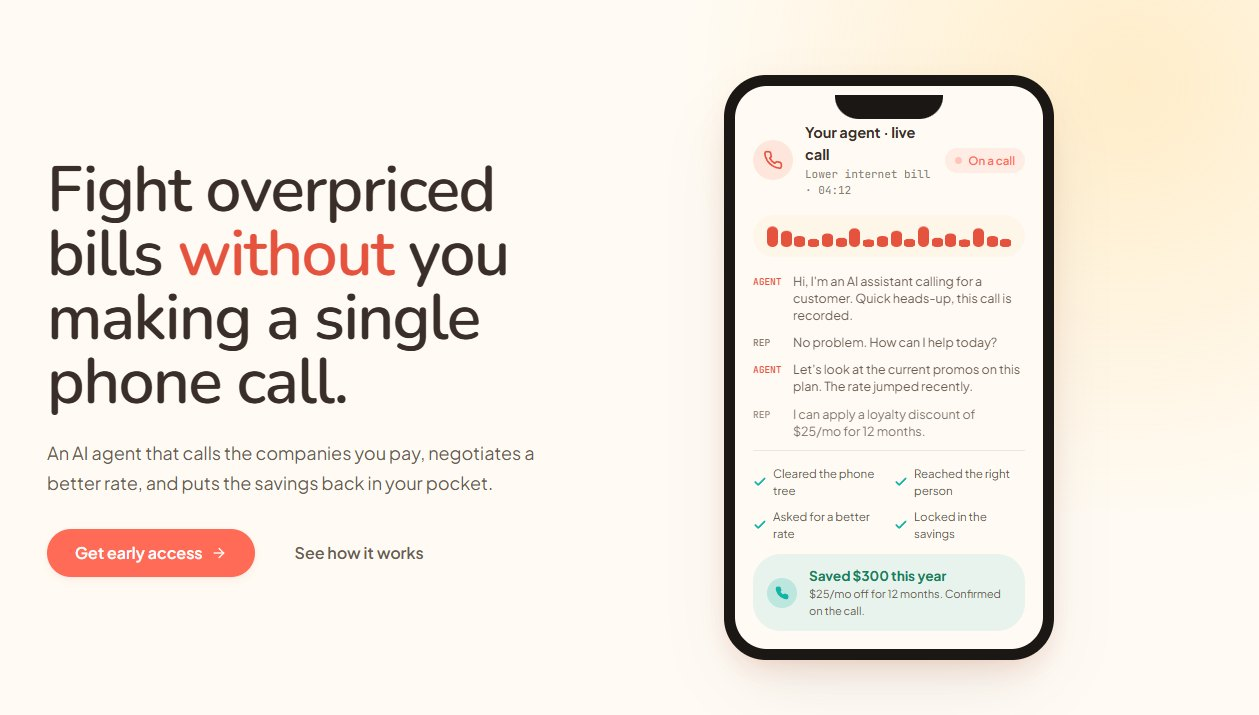 AI voice agent that calls companies for you