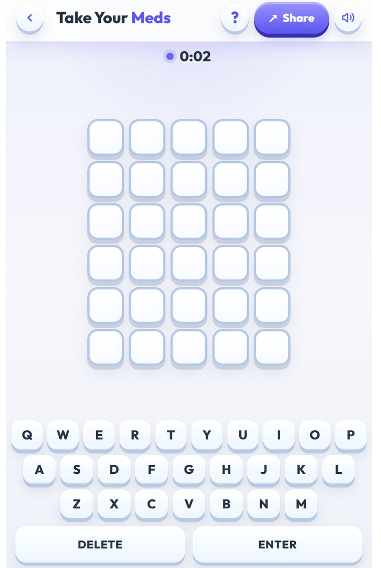 Take Your Meds Daily puzzle screen