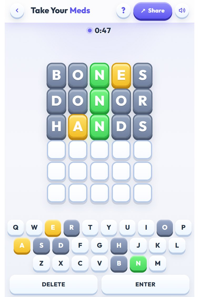Take Your Meds Solved screen